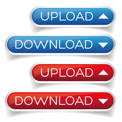 Upload Download button red and blue