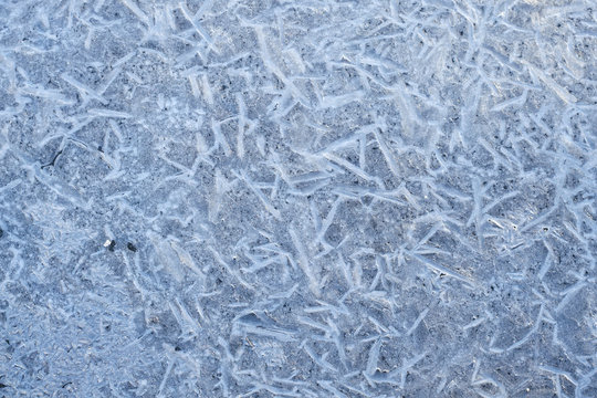 Frozen frost on the ice structure