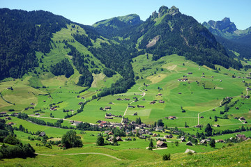 Fototapeta na wymiar Green valley in mountain