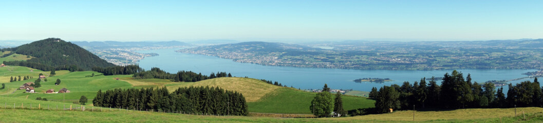 Fototapeta na wymiar Panorama of green pasture