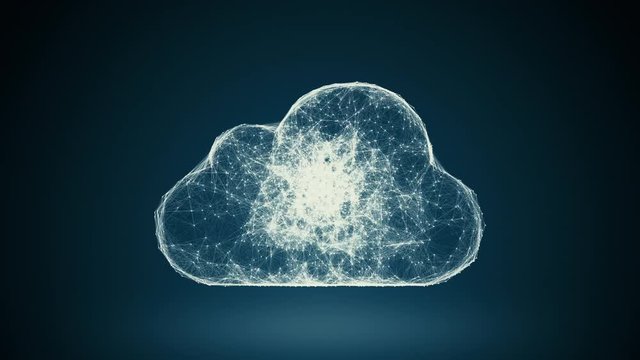 cloud computing from the chaotically slow moving connected points, cloud technology, cloud storage, internet of things