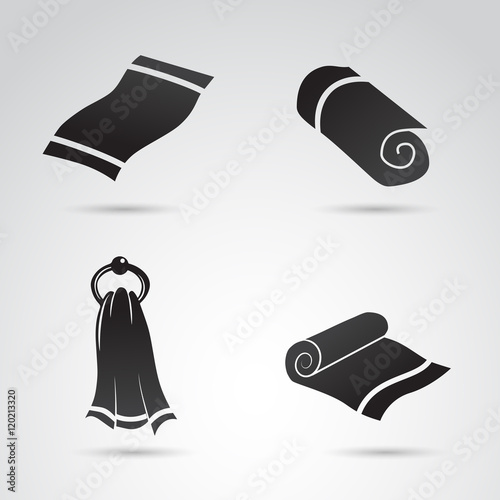 "Towel icon isolated on white background. Vector art." Stock image and