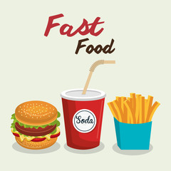 fast food burger design isolated vector illustration eps 10