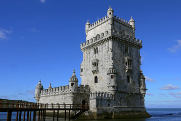 Fototapeta na wymiar Belem tower in Lisbon, PORTUGAL.