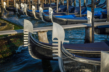 Detail of gondola. Close up of rowing boats.Venice,Italy. © dannywilde