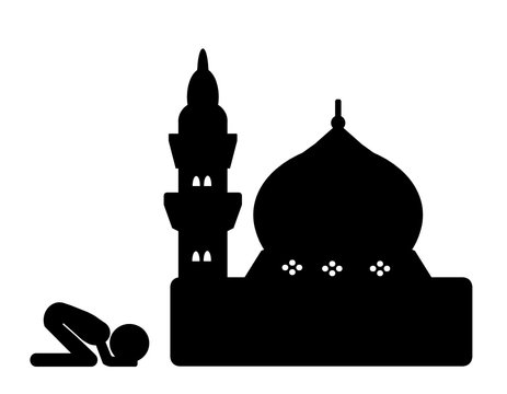 Prier devant une mosquée