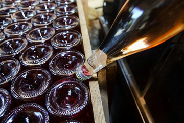Automation bottling line for produce champagne in Alsace