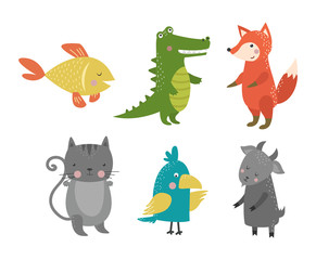 Cute animals vector character
