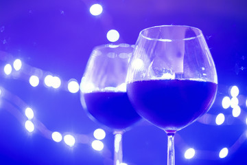 two glasses of wine on the table