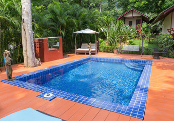 Swimming pool in a garden
