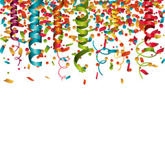 serpentine curling confetti isolated vector illustration eps 10