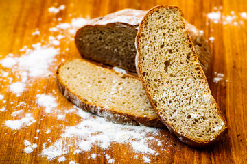 And sliced bread in one piece  a bit of butter lying on  woo