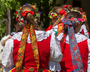 Detail of Polish female folk costume