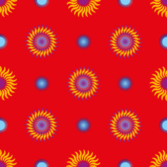 Yellow flower abstract seamless pattern