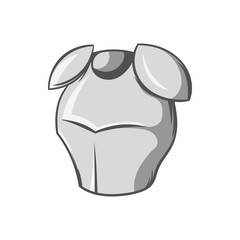 Metal combat helmet icon in black monochrome style isolated on white background. Medieval warriors outfit symbol vector illustration