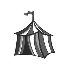 Knights tent icon in black monochrome style isolated on white background. Halt symbol vector illustration