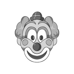 Head clown icon in black monochrome style isolated on white background. Jester symbol vector illustration