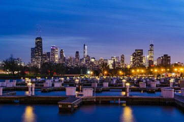 Fototapeta premium Lincoln Park Chicago Skyline