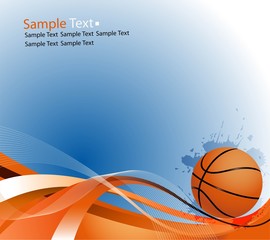 Sample text. Basketball ball. Vector