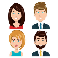 set diverse persons young isolated vector illustration eps 10