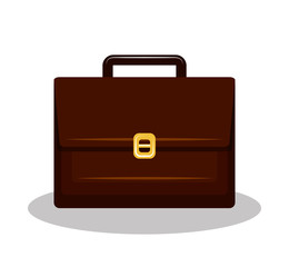 icon suitcase brifcase brown isolated vector illustration eps 10
