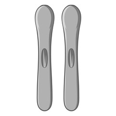 Ski icon in black monochrome style isolated on white background. Sport symbol vector illustration