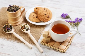 Herbal tea and cookies