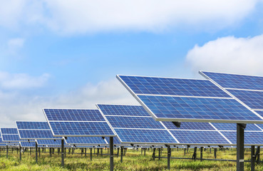 solar photovoltaics  panels in solar power station   - 120221709