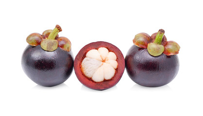 Mangosteen isolated on white background