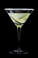 Margarita cocktails on black background