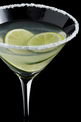 Margarita cocktails on black background