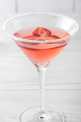 Fresh home made strawberry margarita cocktails