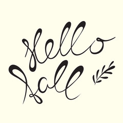 Hello Fall hand lettering