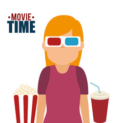 woman watch movie design vector illustration eps 10