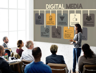 Digital Media Online Marketing Advertising Concept