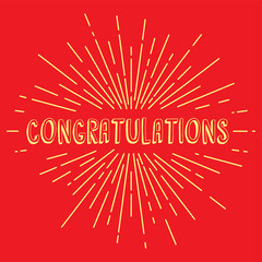 congratulations greetings sunrays retro theme