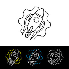 space rocket shuttle logo logotype