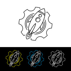 space rocket shuttle logo logotype