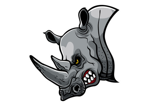 Angry Rhino Head