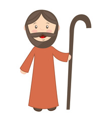 saint joseph manger character vector illustration design