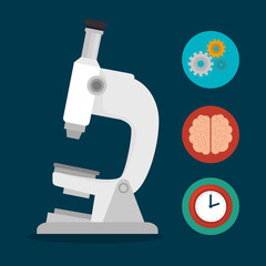 microscope school set elements design vector illustration eps 10