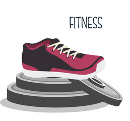 cartoon sneakers fitness sport elements design vector illustration eps 10