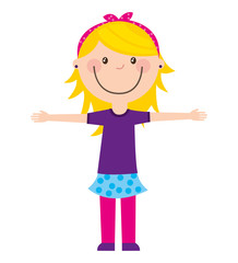 little cute girl isolated icon vector illustration design