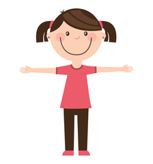 little cute girl isolated icon vector illustration design