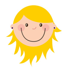 little cute girl isolated icon vector illustration design