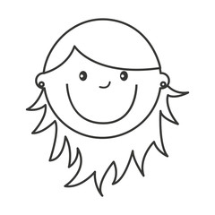 little cute girl isolated icon vector illustration design