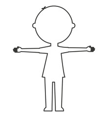 little cute boy isolated icon vector illustration design