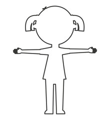 little cute girl isolated icon vector illustration design