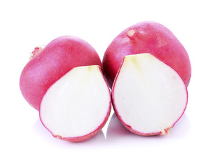 Red radish isolated on white background