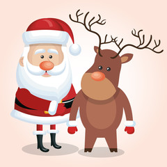 santa claus reindeer christmas isolated vector illustration eps 10
